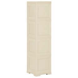 Kunststoffschrank 40x43x164 cm Holzdesign Angora-Weiß