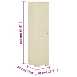 Kunststoffschrank 40x43x164 cm Holzdesign Angora-Weiß