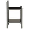 Nachttisch Grau und Schwarz 45x34,5x60,5 cm Metall und Glas