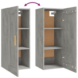 Wandschrank Betongrau 35x34x90 cm Holzwerkstoff