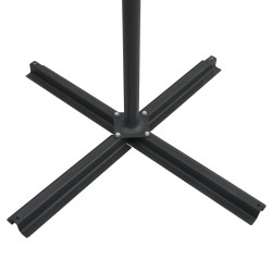 Ampelschirm mit LED-Beleuchtung Stahl-Mast 250x250 cm Schwarz