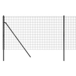 Maschendrahtzaun Anthrazit 0,8x25 m Verzinkter Stahl