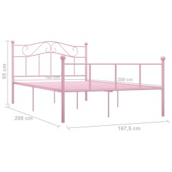 Bettgestell Rosa Metall 160x200 cm