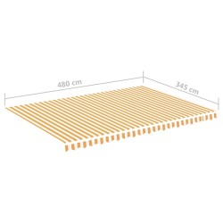 Markisenbespannung Gelb und Weiß 5x3,5 m