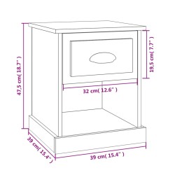 Nachttisch Betongrau 39x39x47,5 cm Holzwerkstoff