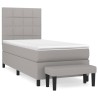 Boxspringbett mit Matratze Hellgrau 100x200 cm Stoff