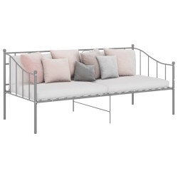 Schlafsofa Bettgestell Grau Metall 90x200 cm