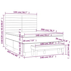 Boxspringbett mit Matratze Dunkelbraun 140x200 cm Stoff