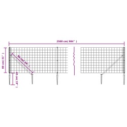 Maschendrahtzaun mit Bodenhülsen Anthrazit 0,8x25 m