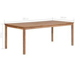 Gartentisch 200x100x77 cm Massivholz Teak