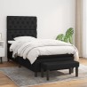 Boxspringbett mit Matratze Schwarz 80x200 cm Stoff