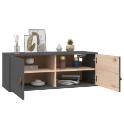 Wandschrank Grau 80x30x30 cm Massivholz Kiefer