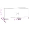 Wandschrank Grau 80x30x30 cm Massivholz Kiefer