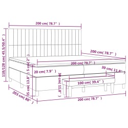 Boxspringbett mit Matratze Taupe 200x200 cm Stoff