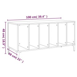 Plattenschrank Grau Sonoma 100x38x48 cm Holzwerkstoff