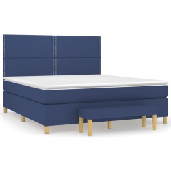 Boxspringbett mit Matratze Blau 160x200 cm Stoff