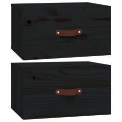 Wand-Nachttische 2 Stk. Schwarz 40x29,5x22 cm