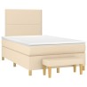 Boxspringbett mit Matratze Creme 120x200 cm Stoff