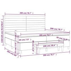 Boxspringbett mit Matratze Blau 200x200 cm Stoff