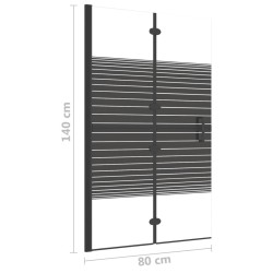 Faltbare Duschkabine ESG 80x140 cm Schwarz