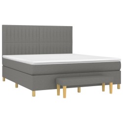 Boxspringbett mit Matratze Dunkelgrau 180x200 cm Stoff