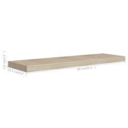 Schweberegal Eichen-Optik 90x23,5x3,8 cm MDF