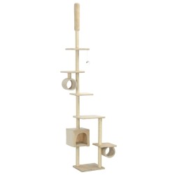 Katzen-Kratzbaum mit Sisal-Kratzsäulen 260 cm Beige