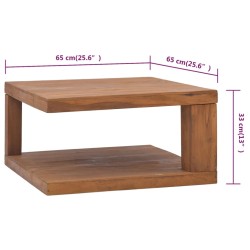 Couchtisch 65x65x33 cm Teak Massivholz