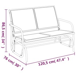 Garten-Schaukelbank Braun 120,5x76x86,5 cm Textilen & Stahl