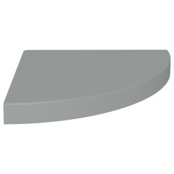 Eck-Schweberegale 4 Stk. Grau 35x35x3,8 cm MDF