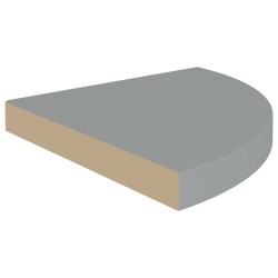 Eck-Schweberegale 4 Stk. Grau 35x35x3,8 cm MDF