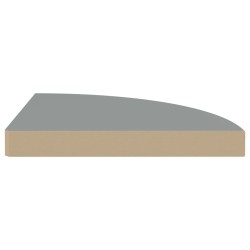 Eck-Schweberegale 4 Stk. Grau 35x35x3,8 cm MDF