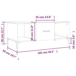 Couchtisch Sonoma-Eiche 102x50x40 cm Holzwerkstoff