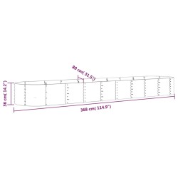 Hochbeet Pulverbeschichteter Stahl 368x80x36 cm Grau