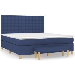 Boxspringbett mit Matratze Blau 160x200 cm Stoff