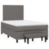 Boxspringbett mit Matratze Grau 120x200 cm Kunstleder