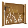 Gartentor 105x105 cm Cortenstahl Gras-Design