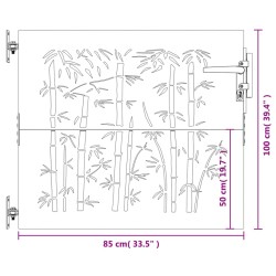 Gartentor 85x100 cm Cortenstahl Bambus-Design