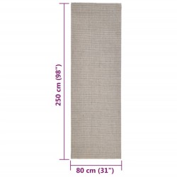 Teppich Natur Sisal 80x250 cm Sandfarbe