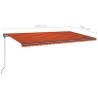 Markise Manuell Einziehbar mit Pfosten 6x3,5 m Orange Braun