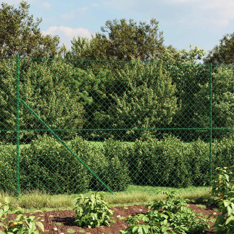 Maschendrahtzaun mit Bodenhülsen Grün 2,2x25 m