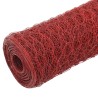 Drahtzaun Stahl mit PVC-Beschichtung 25x0,75 m Rot