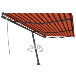 Standmarkise Manuell Einziehbar 600x300 cm Orange/Braun