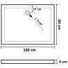 Duschtasse ABS Rechteckig Schwarz 80x100 cm