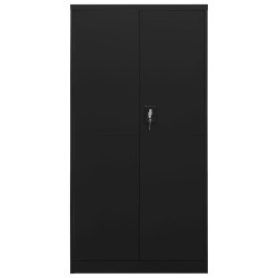 Schließfachschrank Schwarz 90x40x180 cm Stahl