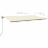 Markise Manuell Einziehbar mit Pfosten 6x3,5 m Creme