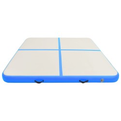 Aufblasbare Gymnastikmatte mit Pumpe 200x200x15 cm PVC Blau