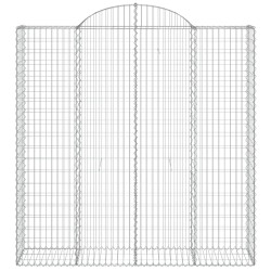 Gabione mit Hochbogen 200x50x200/220 cm Verzinktes Eisen