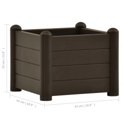 Garten-Hochbeet PP Mokka 43x43x35 cm