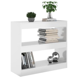 Bücherregal/Raumteiler Hochglanz-Weiß 80x30x72 cm